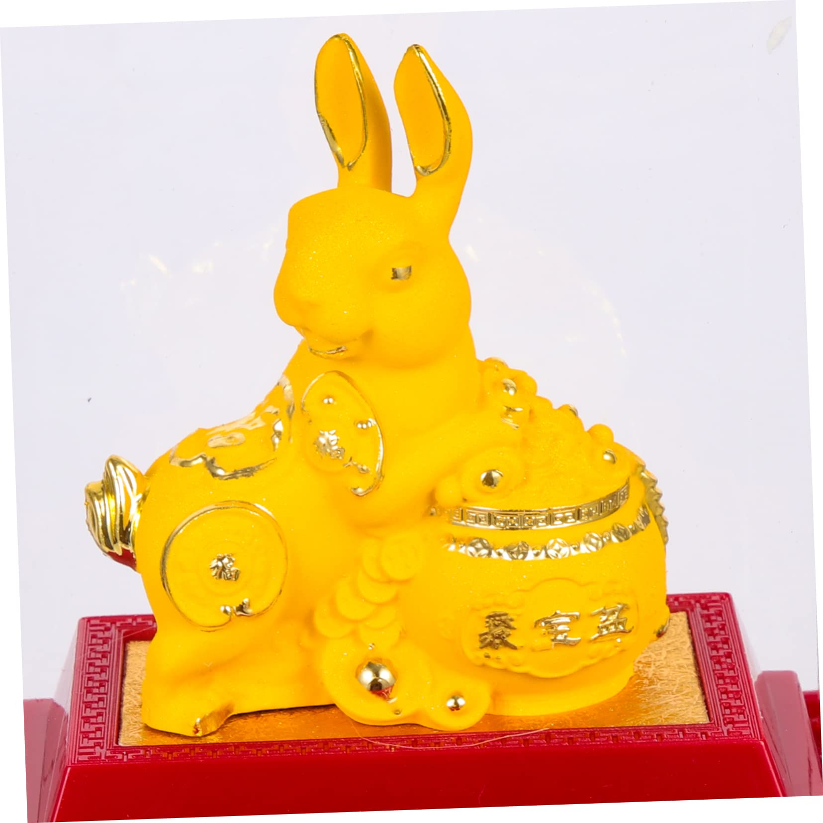 Cabilock 2 Pièces Ornement de Lapin d'or Jouets de Bureau Figurine Lapin doré bureautique Accessoires Home Decor décor Figurine de Lapin pour la Maison Parure de Lapin de Table résine