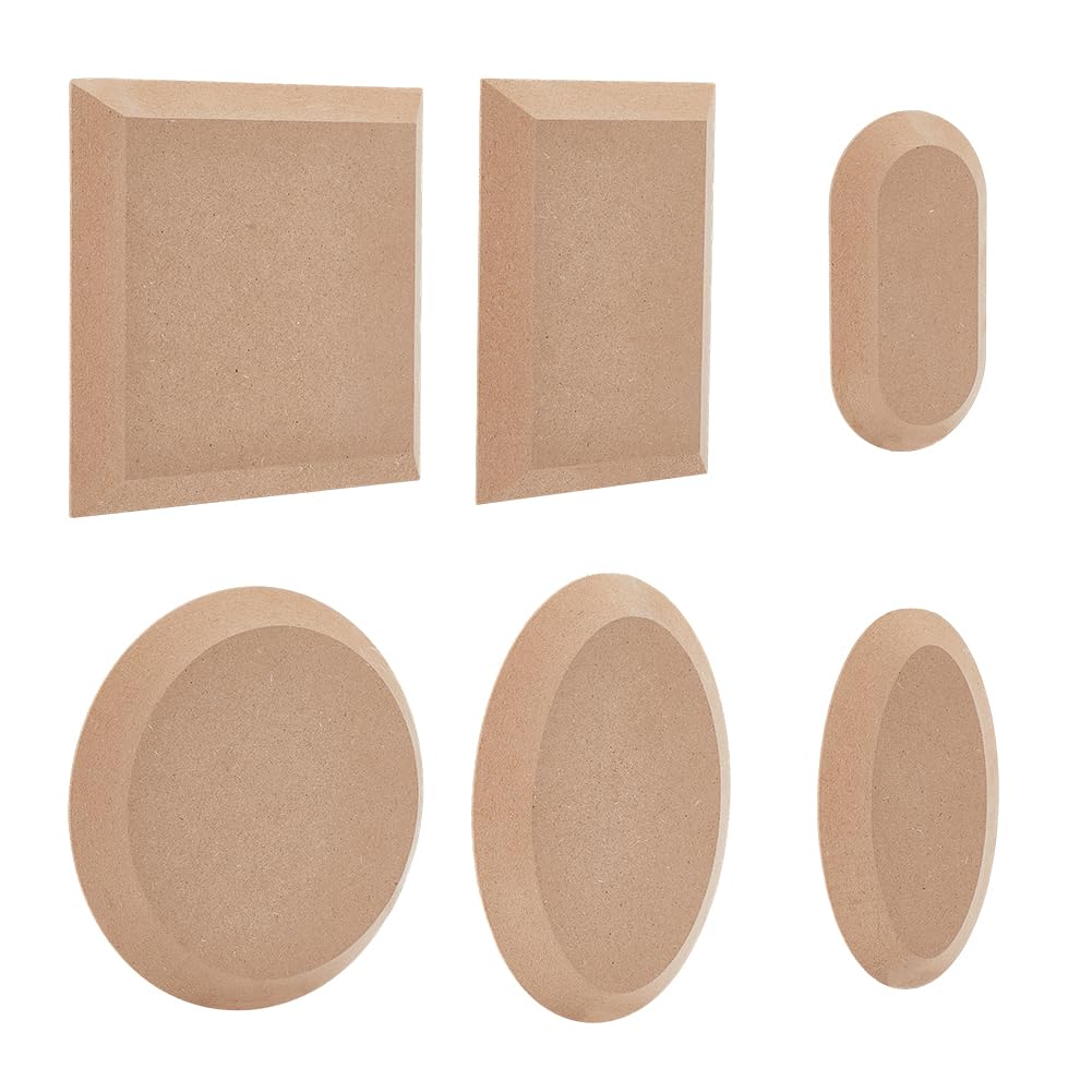 OLYCRAFT Set mit 6 Stück 6 verschiedenen ovalen Töpferformen aus Keramik rechteckige Holzwerkzeuge für Töpferei Ton Trockenbrett Formplatte Töpferwerkzeuge tragbare Skulptur Grundplatte