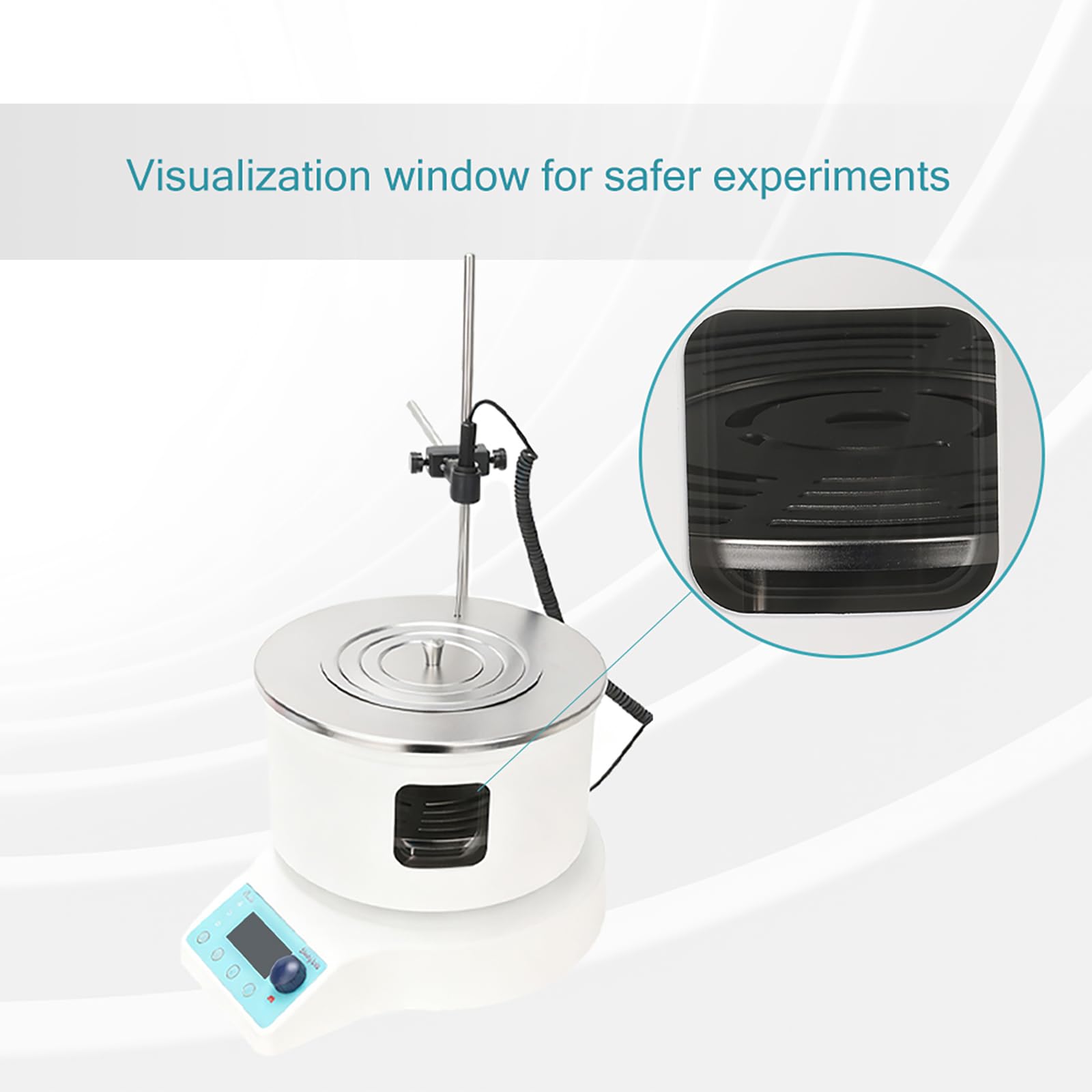 stonylab Smart Stir Baño María, Agitador Magnético con LCD, Temperatura hasta 220°C, 100-1500 RPM, para Uso en Laboratorio, 5 L