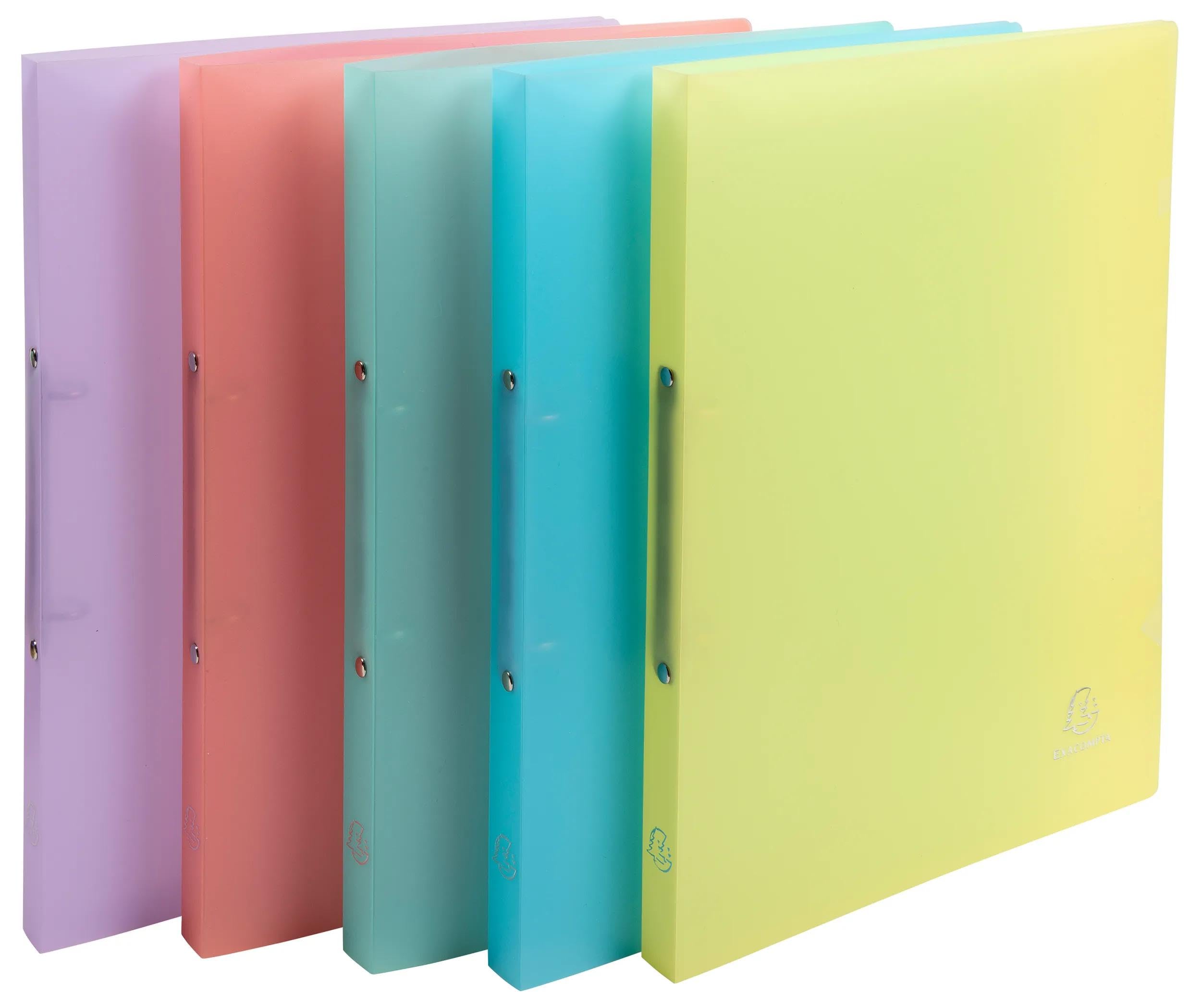 Exacompta - Ref 54170E - Box of 20 Chromaline Binders - 2 Round Rings Diameter 15 mm - Spine 20 mm - External Dimensions: 32 x 25 cm - A4 File Format - Assorted