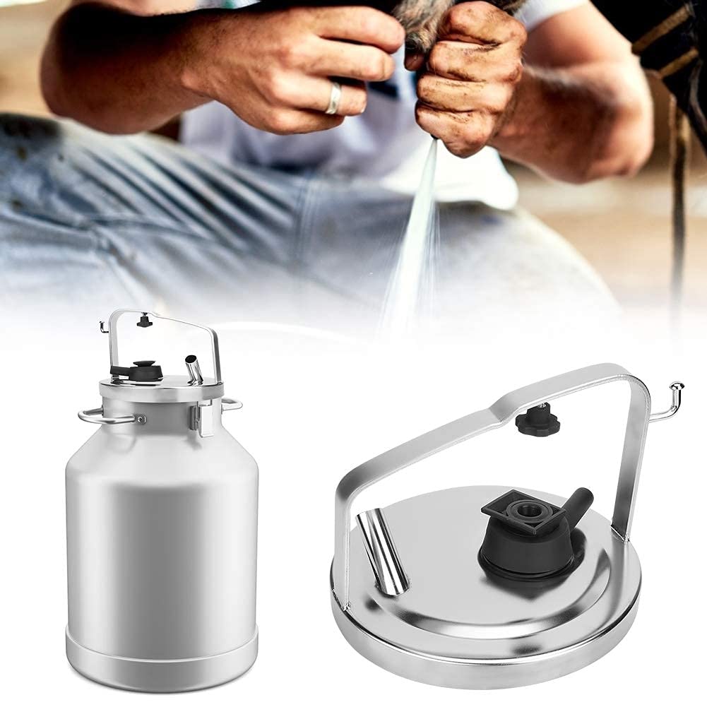 Jeffergarden Equipo de ordeño Tapa de Cubo de Leche de Acero Inoxidable Tapa de Tapa con tapón de Junta Asiento Herramienta de Cocina para Interiores