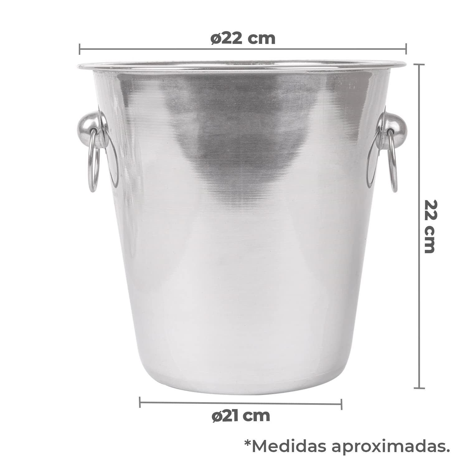 TIENDA EURASIA - Champanera, Cubitera, Enfriador de Botellas de Vino, Cubiteras para Botellas con Capacidad Aproximada de 3 litros, Enfriador Botelas de Tamaño ø22 x 22 x ø21 cm
