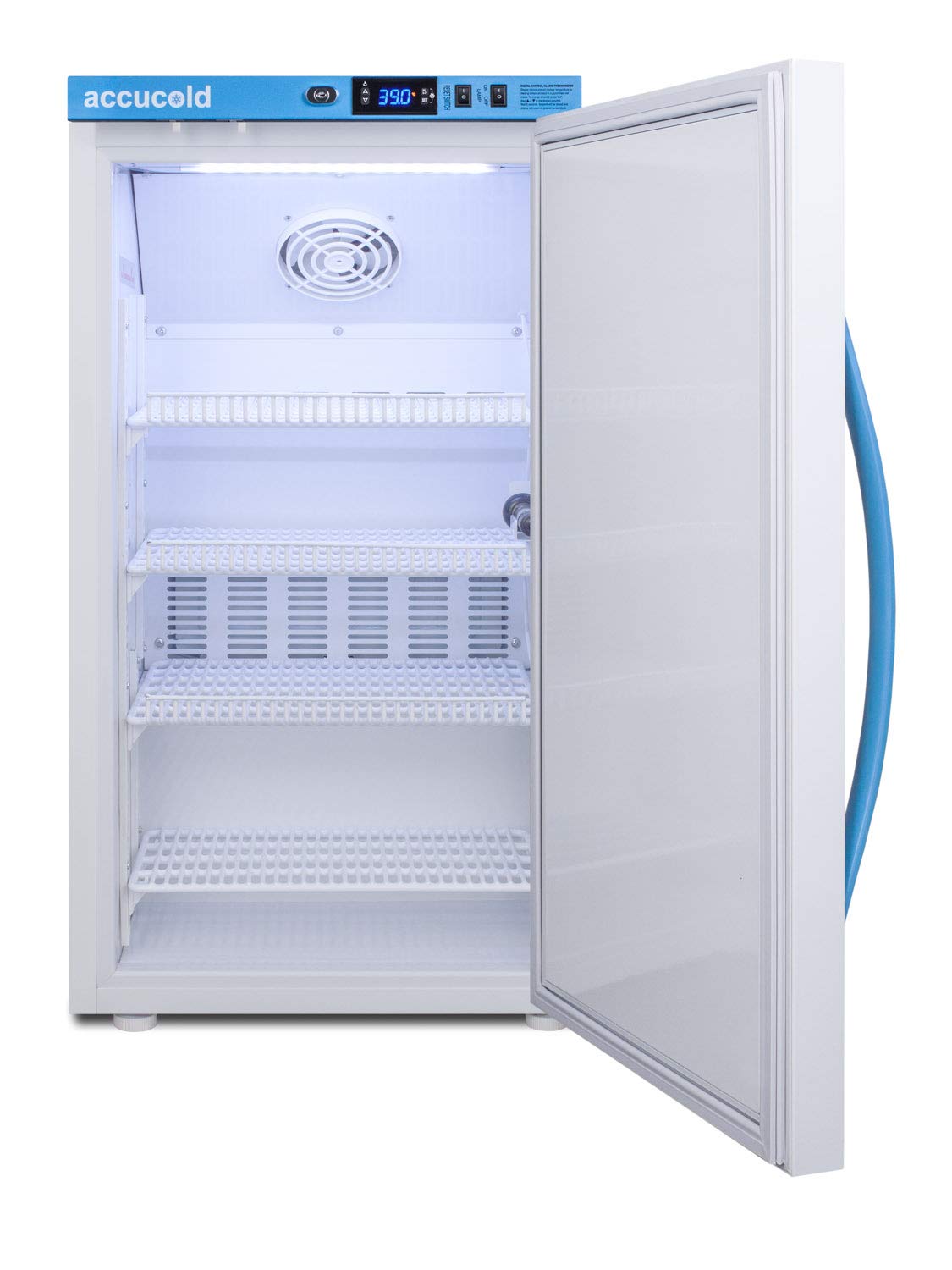 Summit Appliance Mlrs3mc Accucold 3 Cu.Ft Momcube All-Refrigerator, For Breast Milk Storage, 4 Adjustable Shelves, LED Display, Cdc-Compliant Temperature, Door Alarm, Self-Closing Door, Interior Light on Fridge.com - View 3