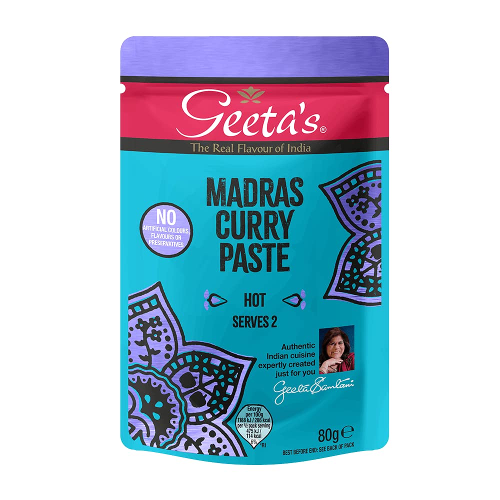 Geeta's 12x Curry Paste Madras Hot | 12x 80g | für 2 Personen | Vegetarisch | Vegan | Glutenfrei…