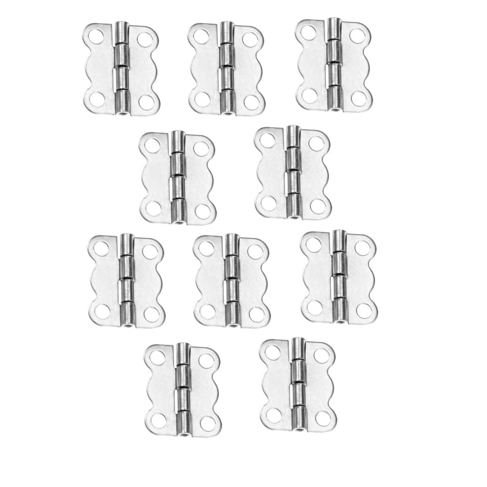 10 Pieces of Alloy Hinges, Anti-Rust Appearance, Suitable for Vintage Wooden Boxes, Doors, Cabinets(Silver)