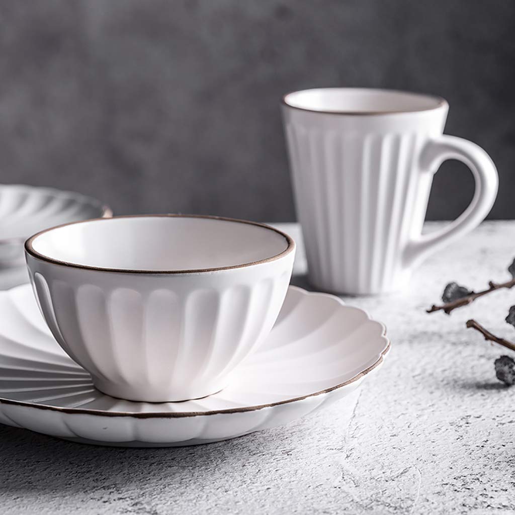 H3TF5J Ceramiczny zestaw zastawy stołowej, 45 sztuk designu płatków matowa porcelanowa zastawa stołowa, zdrowa porcelana kaolinowa, prezenty na imprezę rodzinną, bez poślizgu i odporną na zużycie