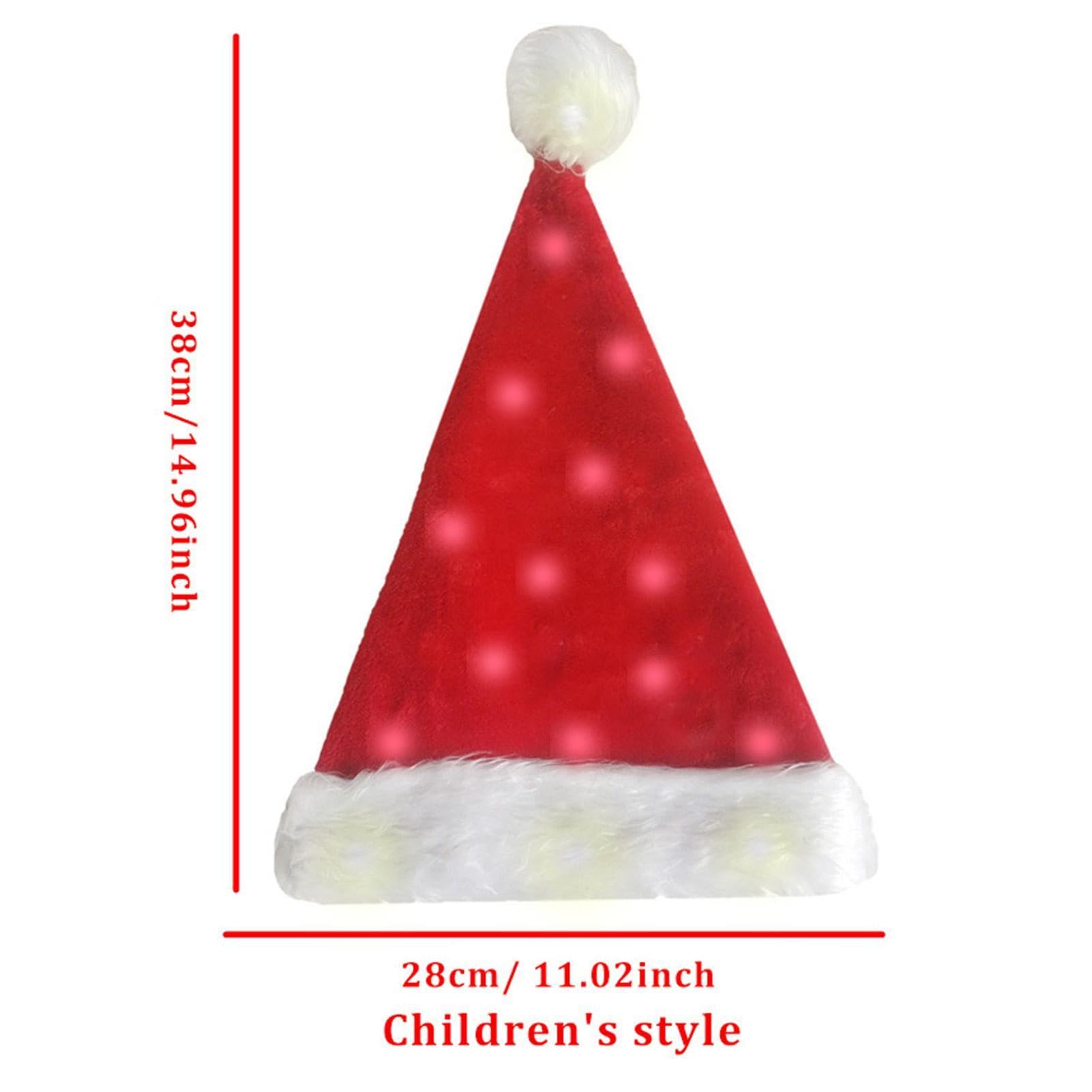 Bonnet de Noël Lumineux en Peluche pour Adultes: LED Chapeau Festif - Idéal pour Fêtes de Noël