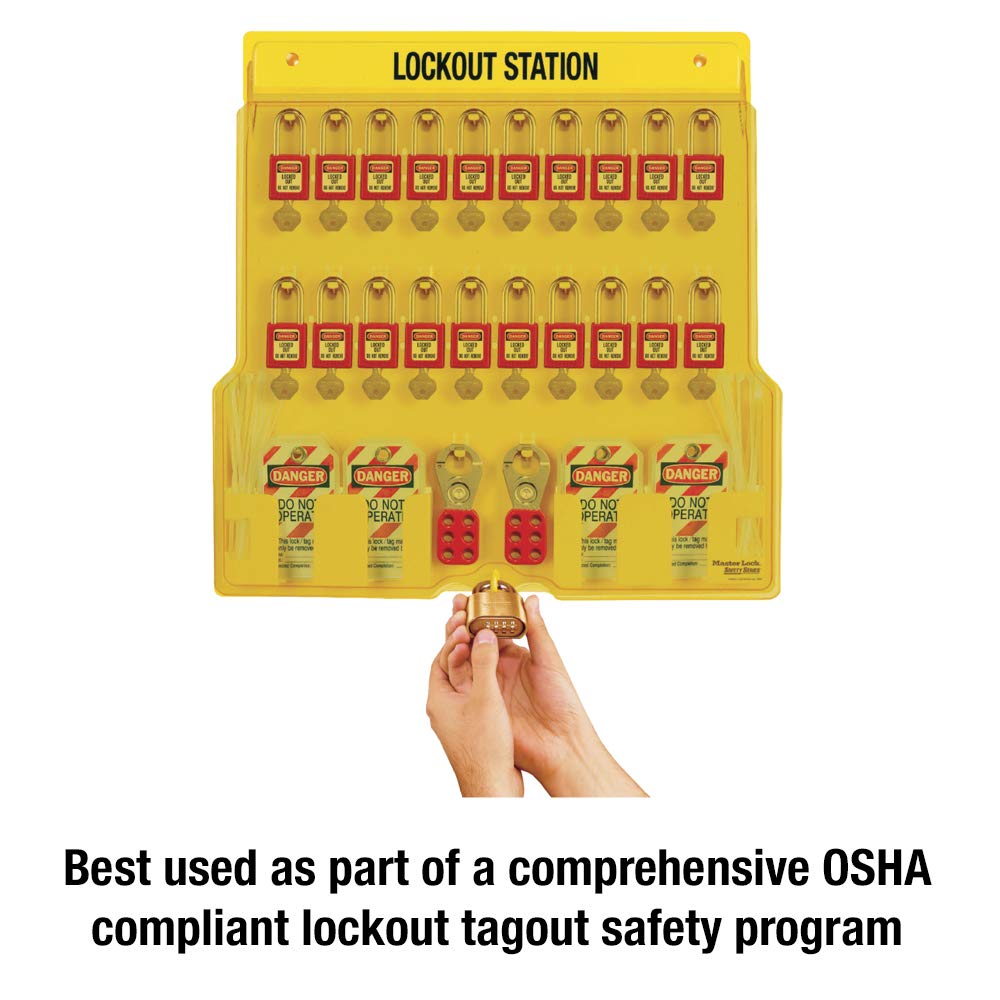 Master Lock ml1484 Lockout Station, 20-lock, 63,5 cm x 62,2 cm x 7,6 cm