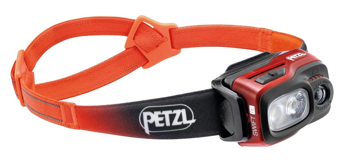 PETZL Swift RL Headlamp Orange, 1100 lumens with Reactive Lighting