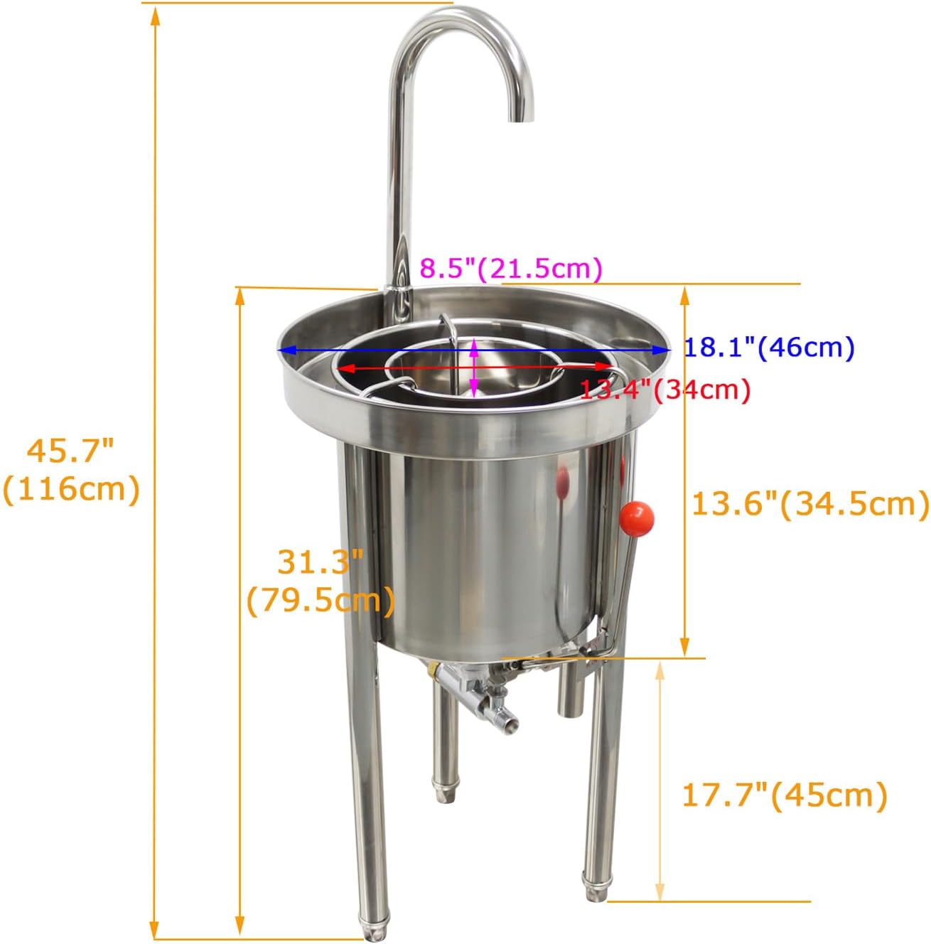 INTBUYING Commercial Rice Washer Kitchen Rice Washing Machine Hydraulic Pressure Type 44lbs Capacity,Rinse Rice, Mung Beans,Corn