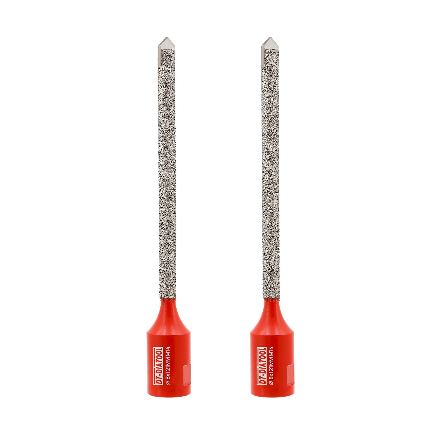 DIATOOL Diamond Mortar Raking Bit - Tuck Pointing Bit with Carbide Tipped for Granite Marble Concrete Masonry Stone Removals Vacuum Brazed Bit M14 Thread(8 * 121mm)*2
