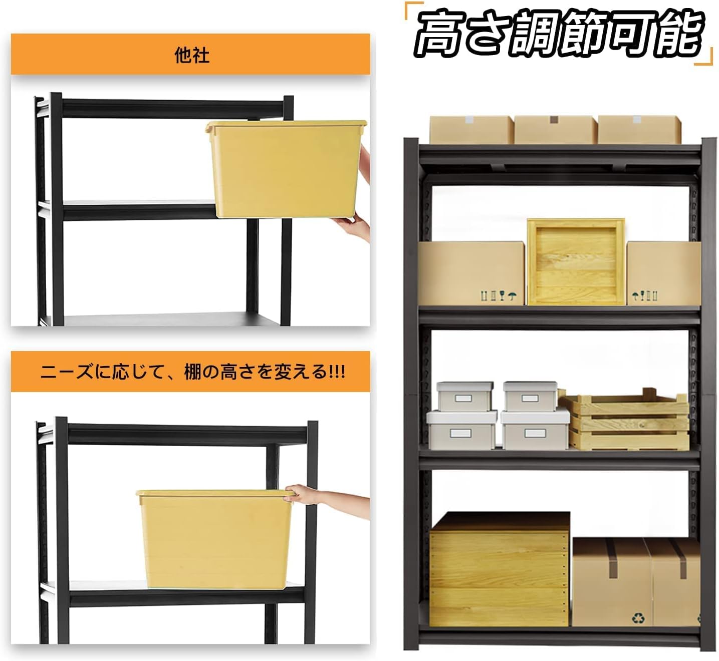 Amazon｜スチールラック 幅100cm×奥行40cm×高さ140cm 収納棚 4段
