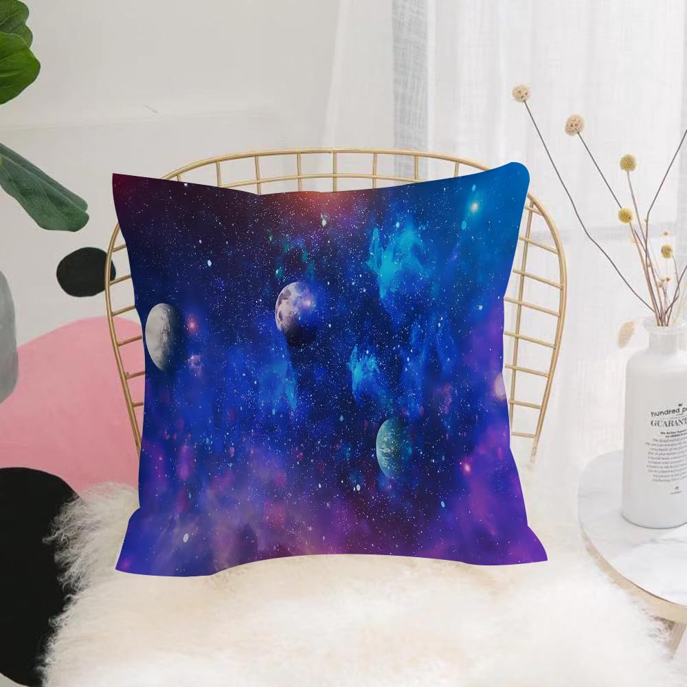 Hyosxw Starry Sky, Nebula Surrounded By Stars, Scie - A1 Cushion Cover,Throw Pillow Case Home Decorative For Living Room Bedroom Sofa Chair 18X18 Inch,Starry Sky, Nebula Surrounded By Stars, Science Fiction Of The Universe,Pillowcase 45X45cm