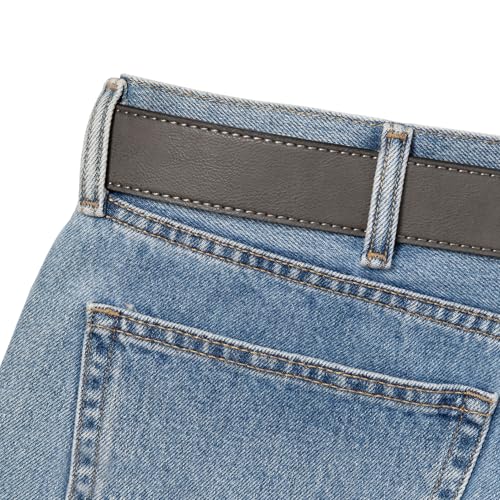 Image of BC Belts Leather Belt Strap with Vintage Distressed Texture 1.5 inch Wide with Snaps and without Buckle
