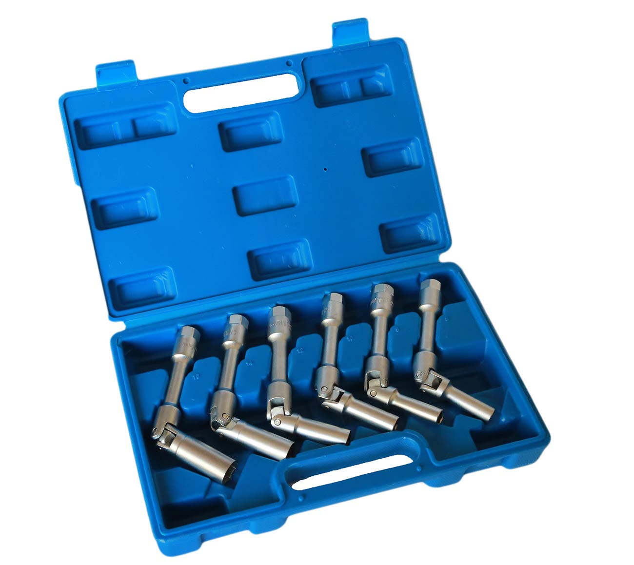 topolenashop Kit 6 Chiavi Bussola snodate per candelette Auto Diesel da 8 a 16 mm 3/8" 160mm