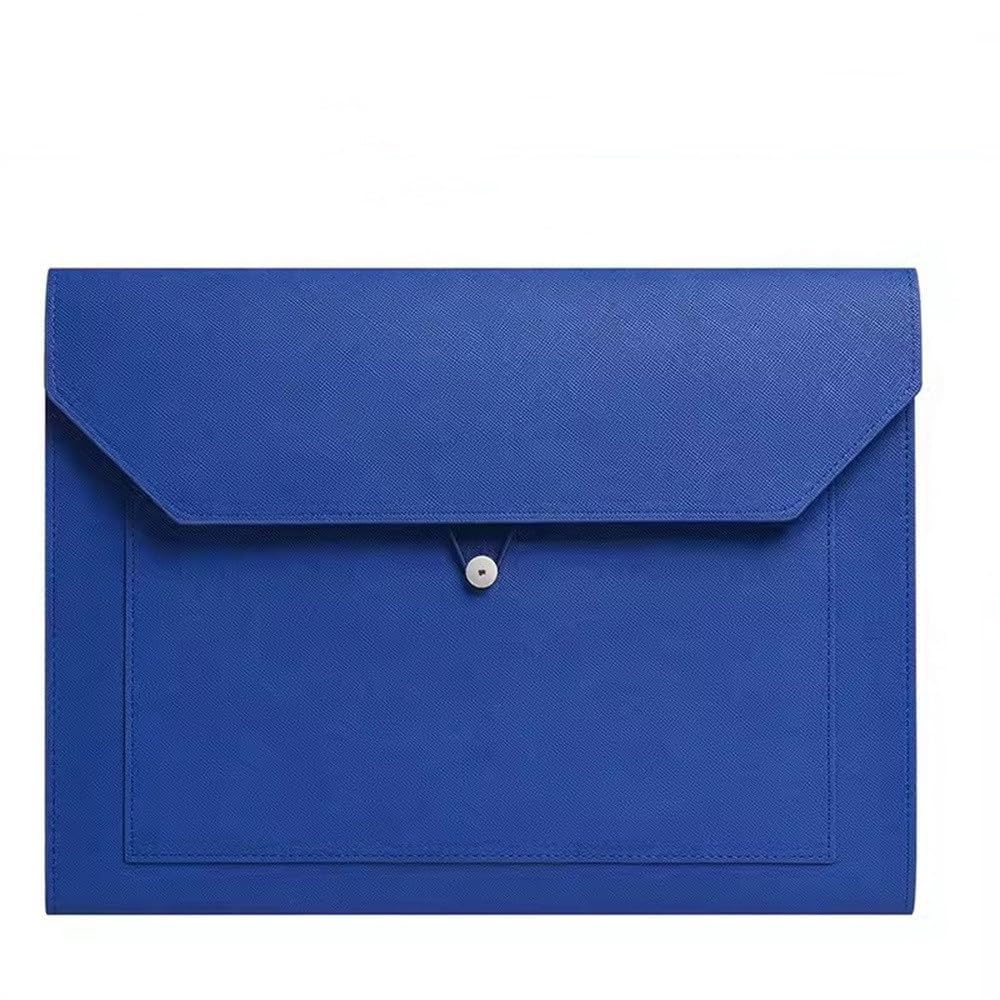 Portafoglio for contanti con busta in pelle, cartella porta documenti in pelle, custodia for busta in pelle, cartella for fatture, borsa con chiusura a zip, valigetta A4, contratto for documenti (blu)