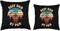 Vista 3 de Best Dad By Par Disc Golf Funny Design Co Best Dad by Par Disc Golf - Almohada divertida para el día del padre, 16 x 16 pulgadas, multicolor