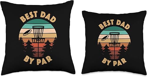 Miniatura 3 de Best Dad By Par Disc Golf Funny Design Co Best Dad by Par Disc Golf - Almohada divertida para el día del padre, 18 x 18 pulgadas, multicolor