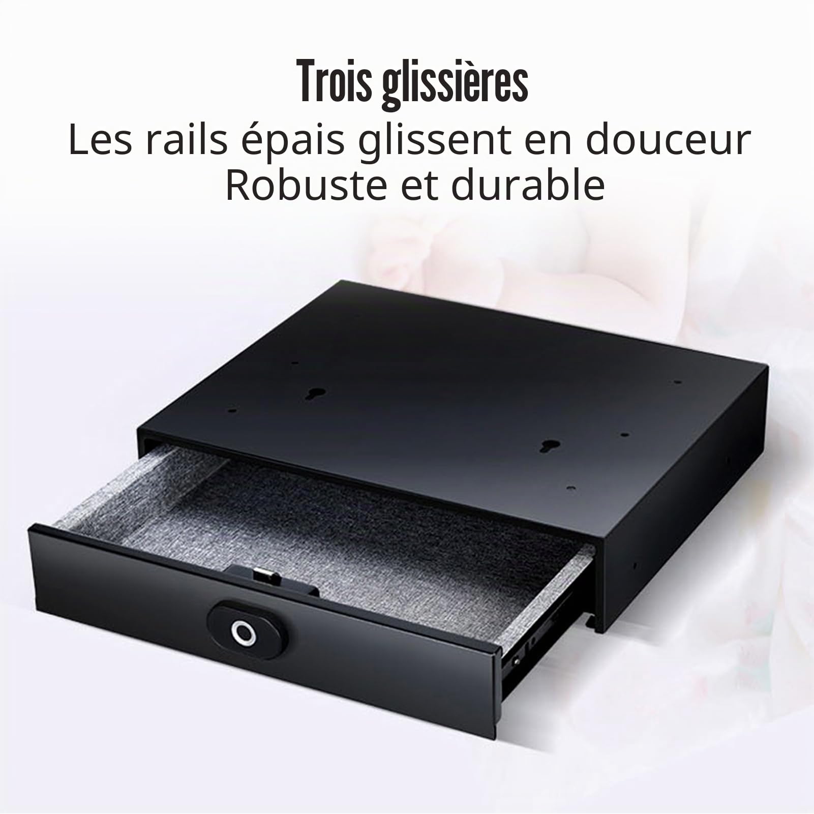 Coffre-fort à Empreintes Digitales, Coffre-fort Intelligent Portable avec Rail Coulissant à Bille en Acier Silencieux pour Hôtel de Bureau à Domicile, Boulon de Verrouillage en