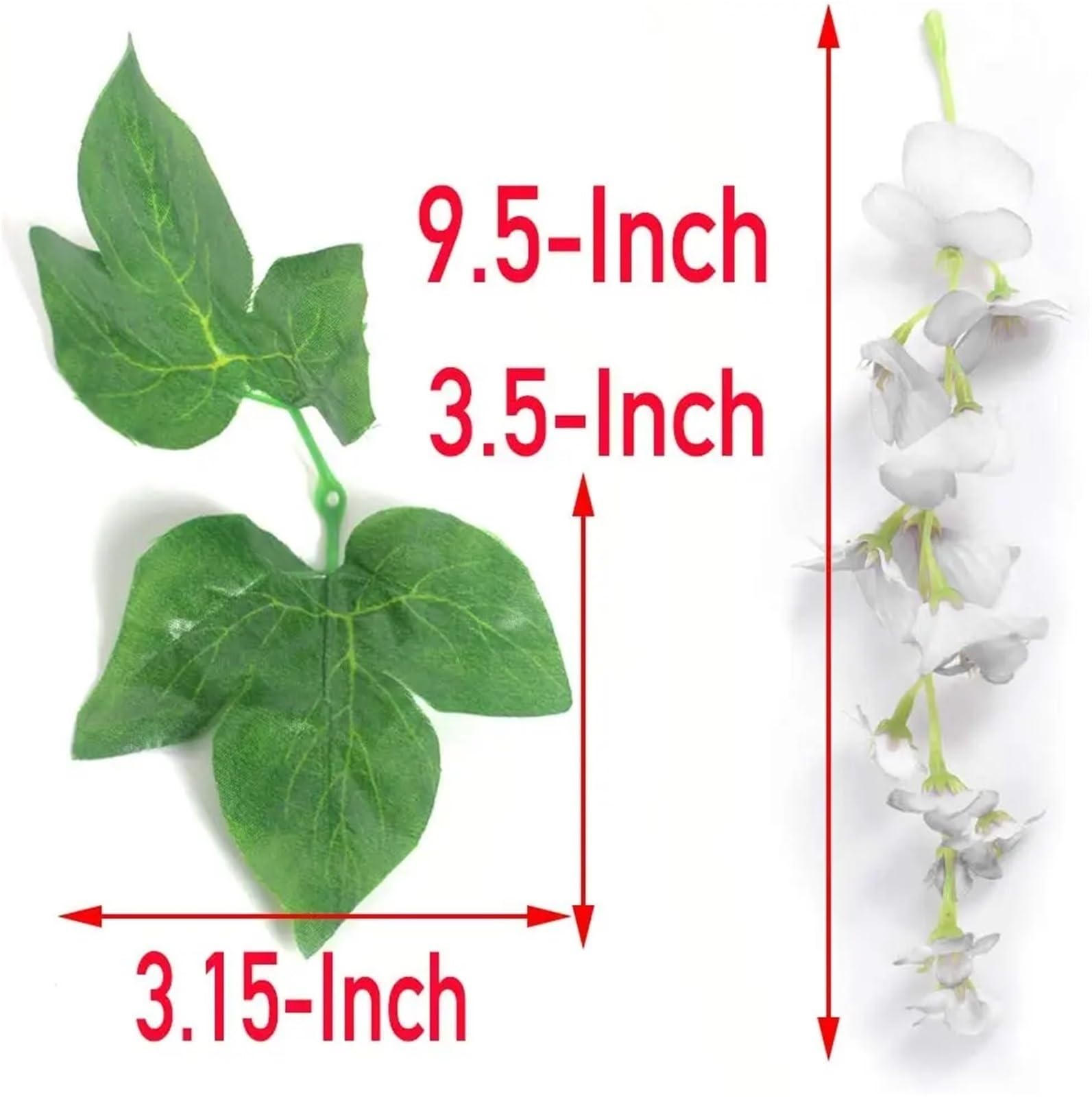 Künstliche Blumengirlande, 2m Seide Glyzinien Girlande Reben Rattan Seide Hängende Blume for Home Garten for Dekoration(Green,3pcs)