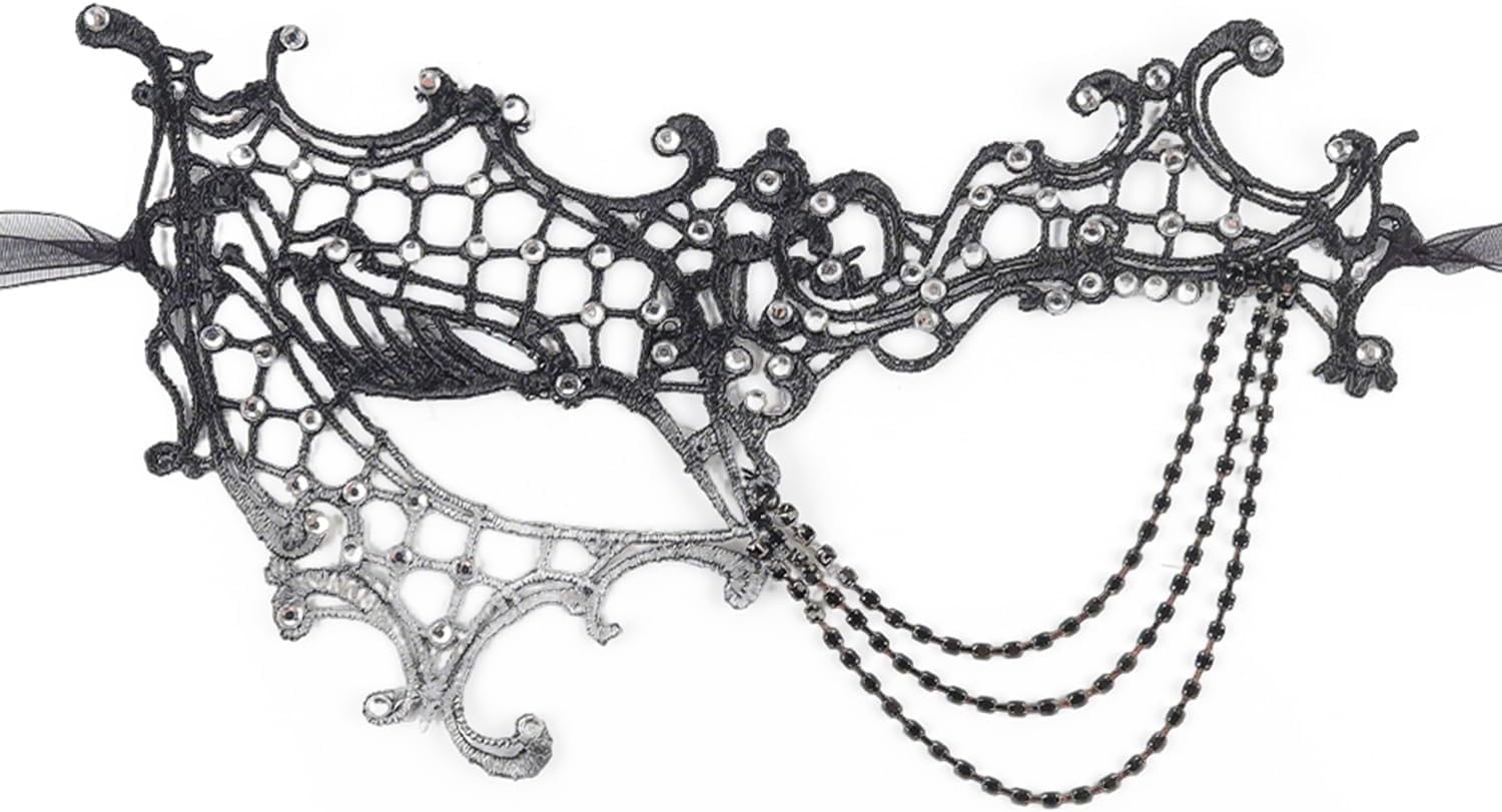 Gionforsy Women Costume Masks Lace Masquerade Masks Vintage 1920s Mask for Mardi Gras Halloween Dancing
