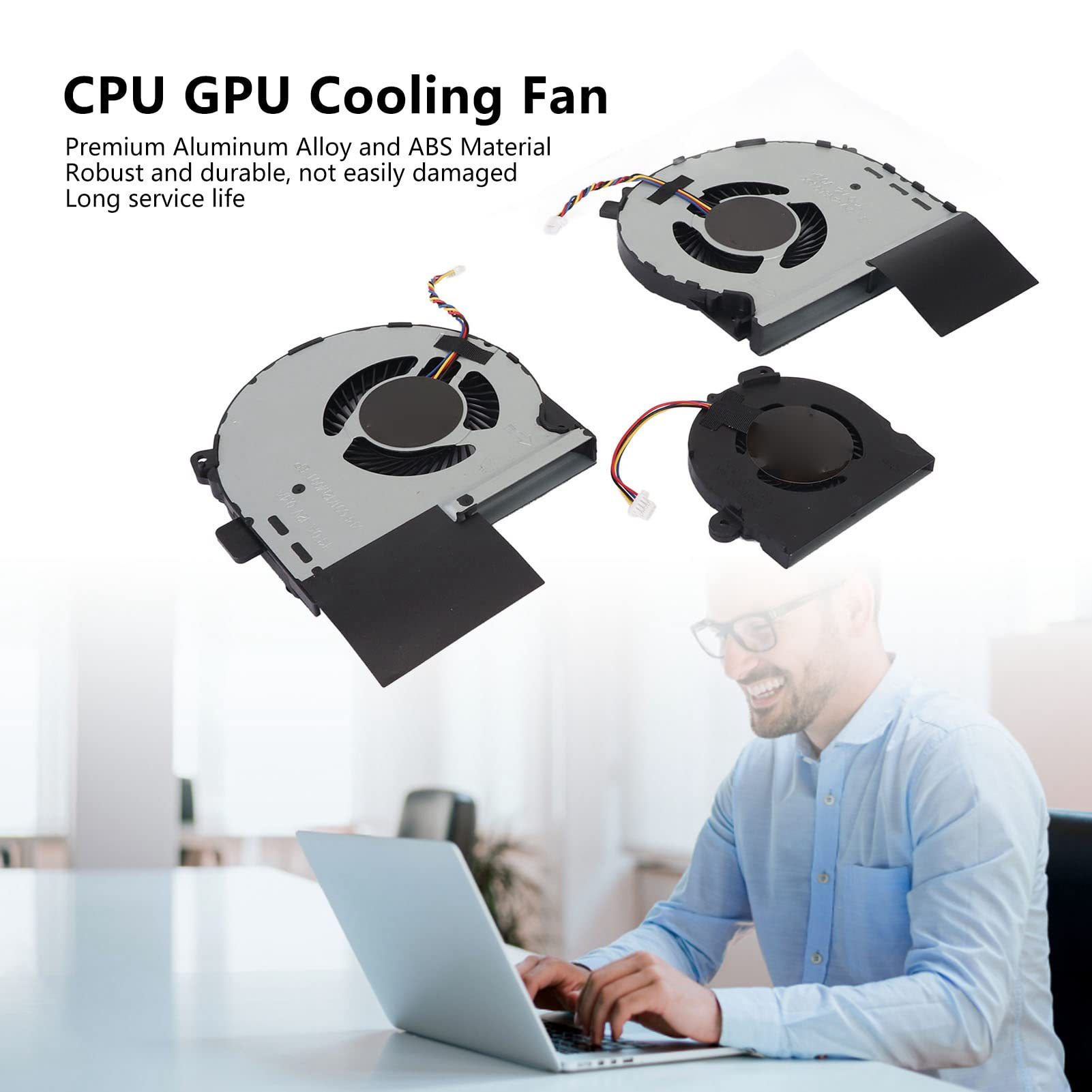 Cuifati 3 Uds CPU GPU Ventilador de Refrigeración de Repuesto para Portátil ASUS ROG Strix GL703GS GL703GS DS74 GL703, Ventilador Interno de 4 Pines para Portátil, Accesorios para
