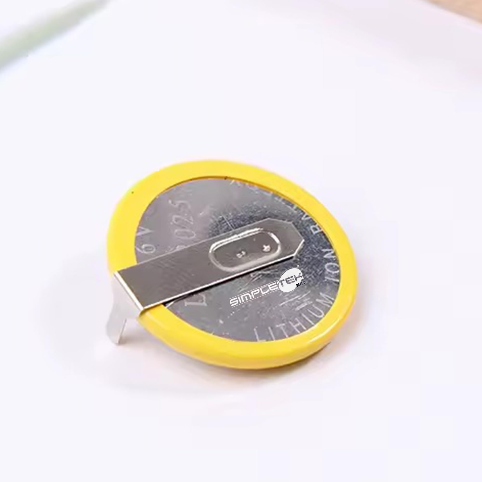 SIMPLETEK - 5 piles LIR2025 à bouton 3,6 V avec connecteurs à souder 120 ° contacts angulaires compatibles avec BMW (5 pièces)