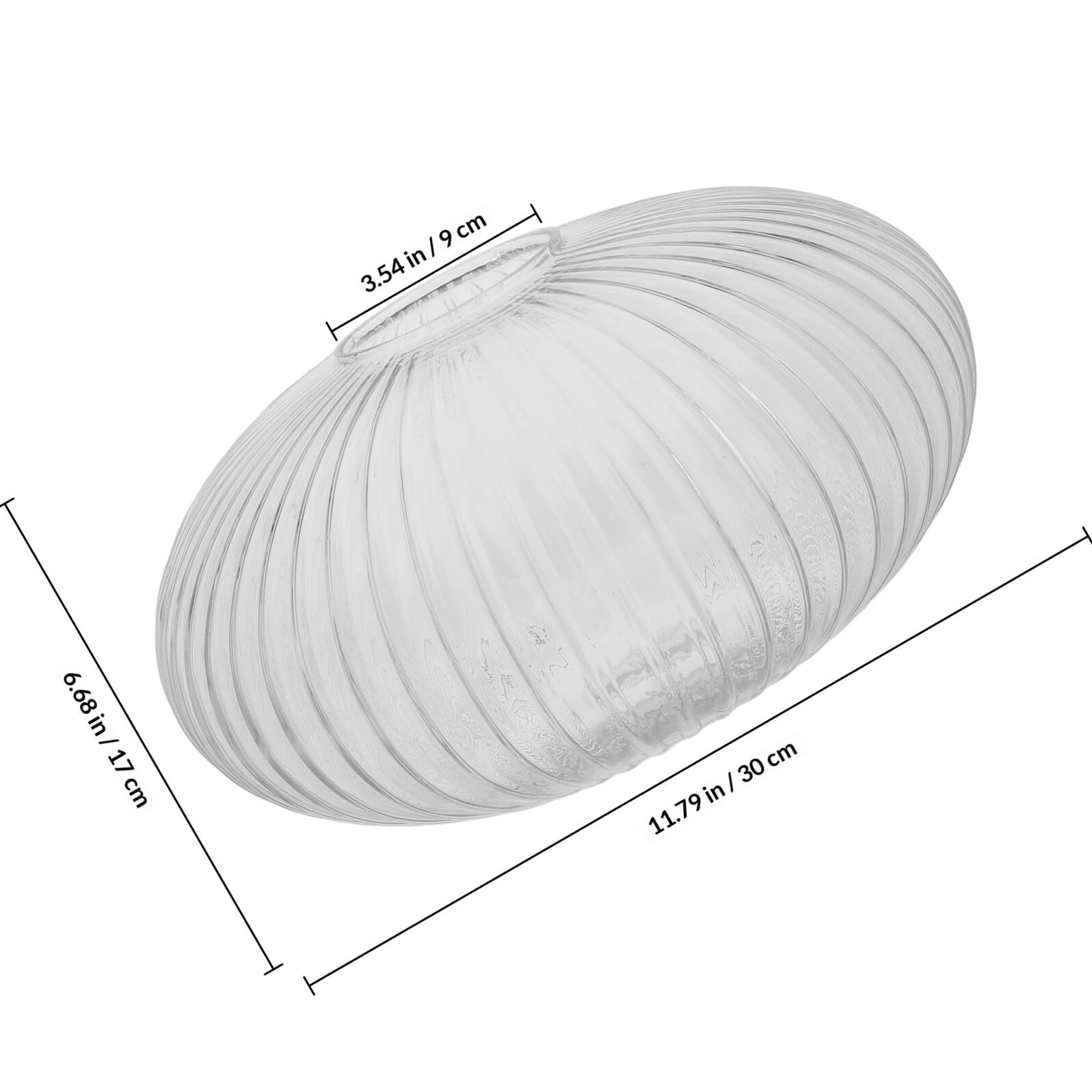 Pantalla de Lámpara Diseño Transparente y Rayas Redonda de Material Resistente y Estilo Minimalista Cubierta de Luz para Lámpara Colgante Mesa