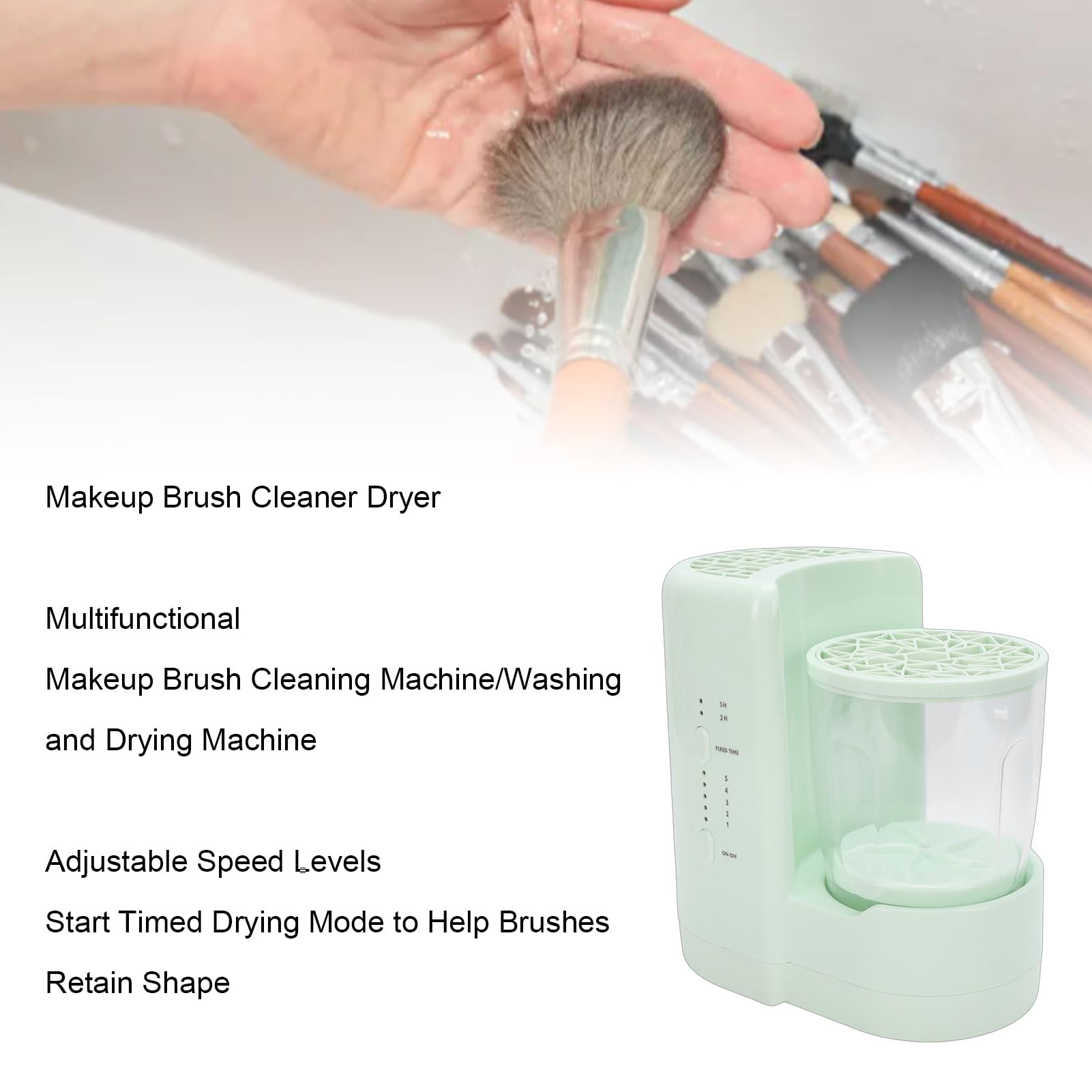 Elektrischer Make up Pinselreiniger Tragbare Waschmaschine mit 1600 ml Fassungsverm gen Integriertem Pinselhalter Effiziente Reinigung f r alle B rstenarten Kompaktes Design ideal
