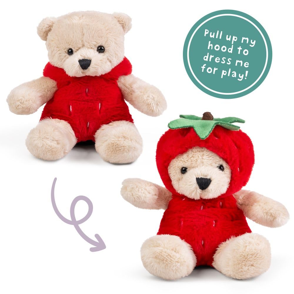 LITTLE Living Nature Play Fruit- Strawberry Stuffed Plush Toy, 5.12 inches - Image 3