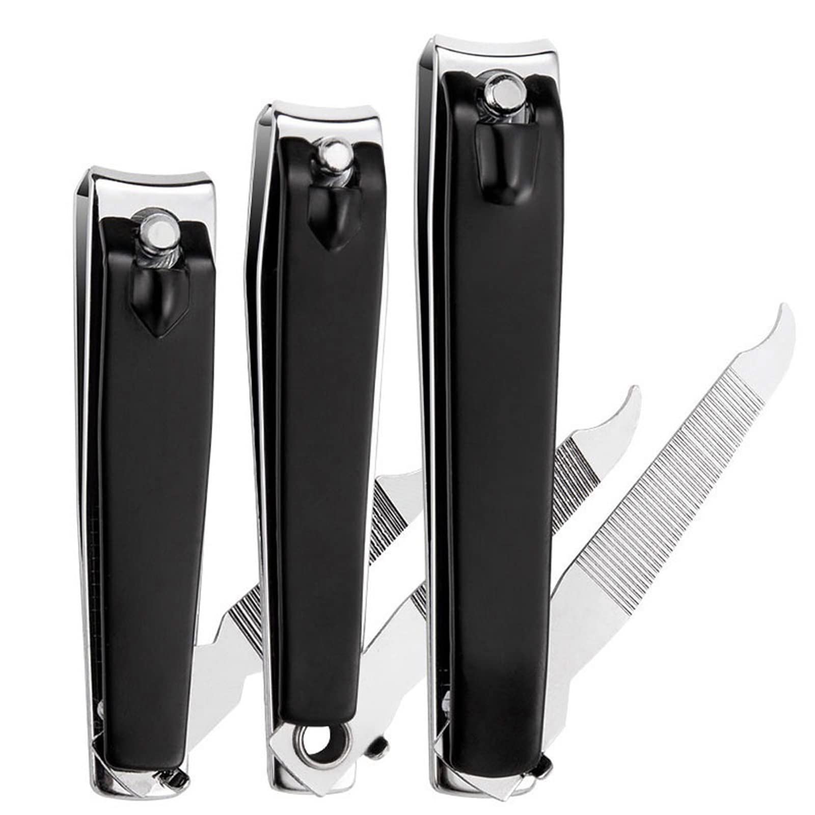 XIANGFAZJD Cortauñas 1 PCS Clipper de uñas de Acero Inoxidable, Conjunto de cortañas Grandes, Herramienta de decoración de uñas, Herramienta de Cuidado de uñas (Negro) (Size : L)