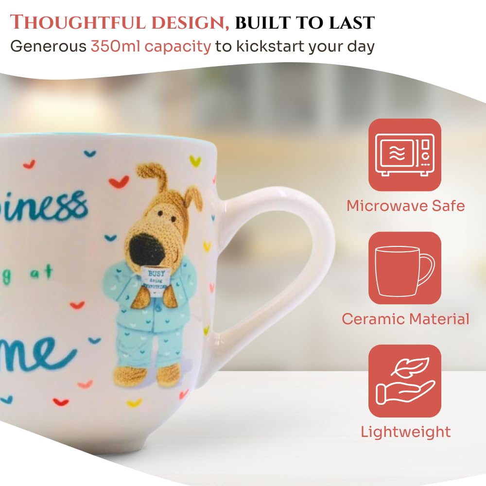 Boofle Mug - Happiness is Home, Multicolour, 11 cm (W) x 11 cm (H) - Image 4