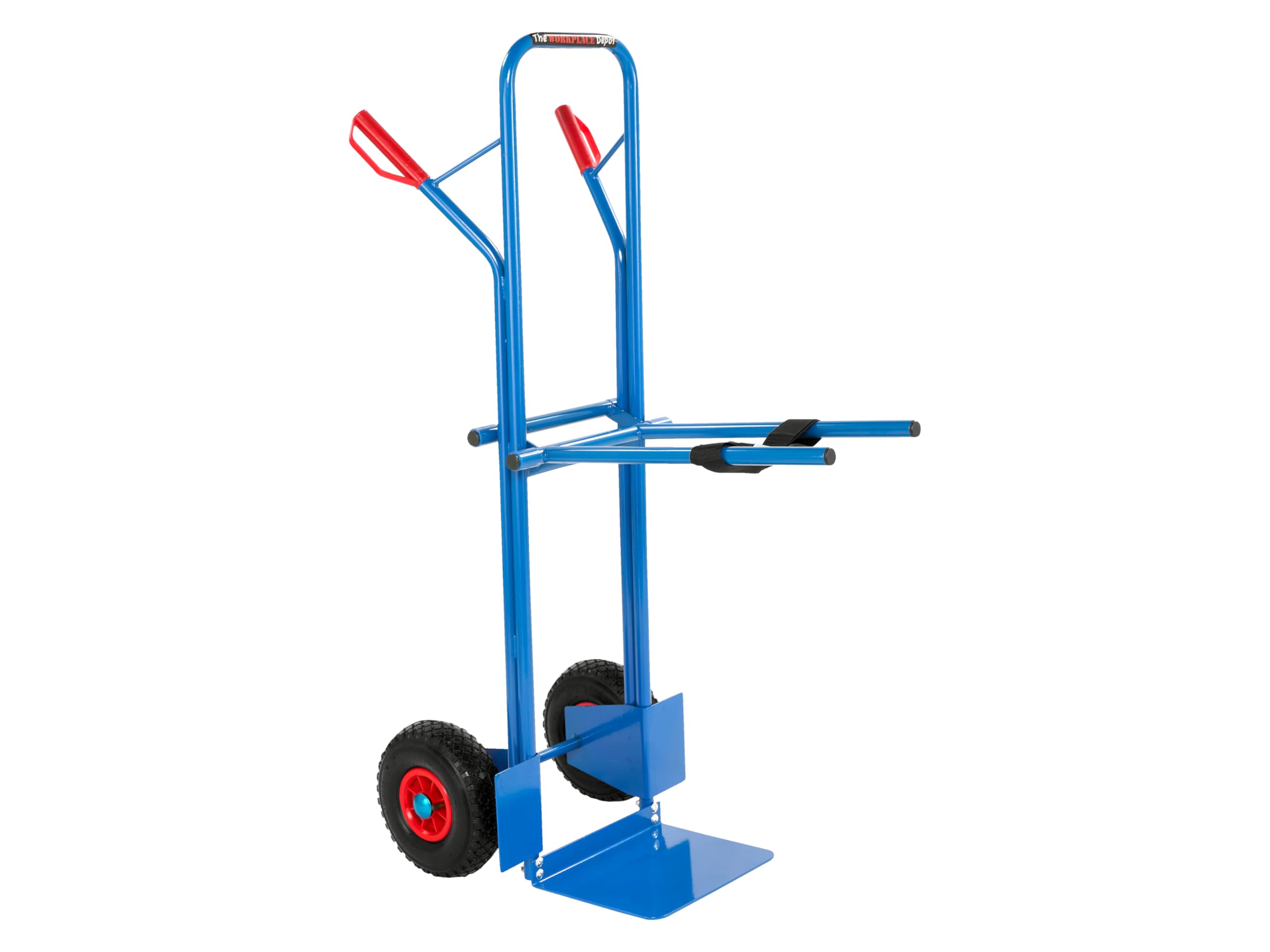 The Workplace Depot Blue Chair Carrying Sack Truck – Powder-Coated Steel Frame, Height-Adjustable Fork Arms – Multi-Function Chair Transporter For Offices, Events & Warehouses