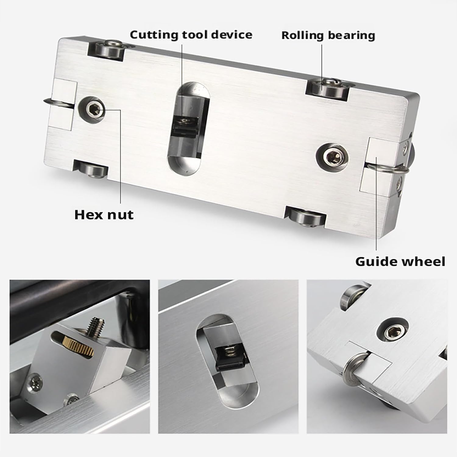 Floor Groover Manual Tool, U-Type Blade Wheeled Groover, High Slotting Accuracy, with 10Pcs Blades and Guide Pulley, Suitable for PVC flooring, Home and Flooring Installation Projects