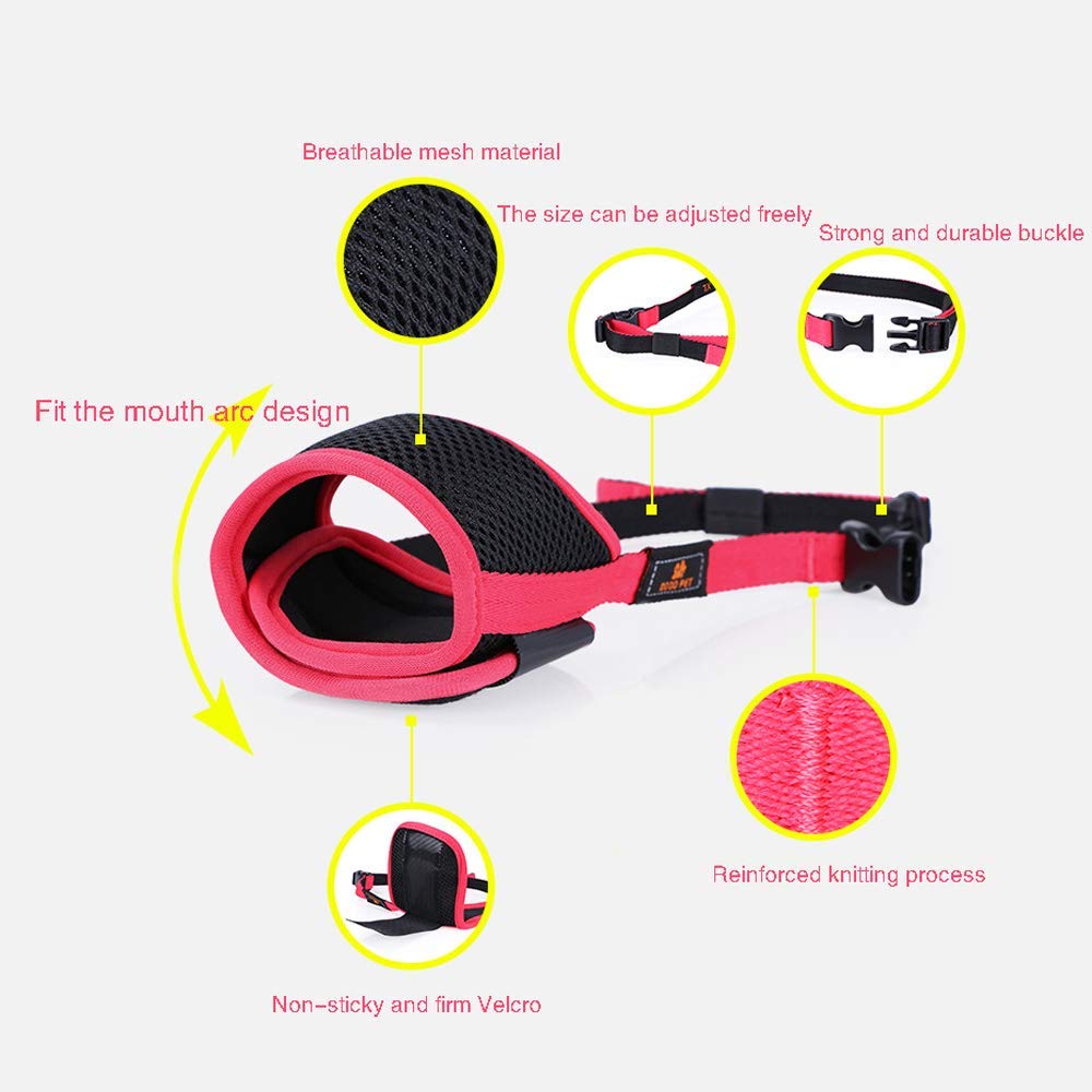 Maulkorb für Hundetraining, atmungsaktives Mesh und strapazierfähiges Nylon, verstellbar, mit weichem Polster für Training, Bellen, Beißen und Kauen, Schwarz, Größe M