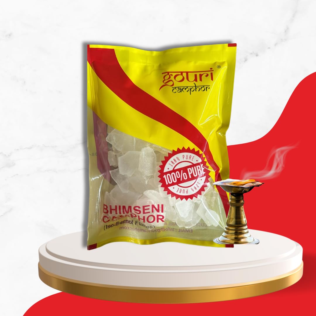 Gouri Camphor Bhimseni Camphor 250g Pouch | 100% Natural Kapoor for Puja, Aarti, Havan, Meditation & Air Purification | Residue-Free & Long-Lasting Aroma-image-17
