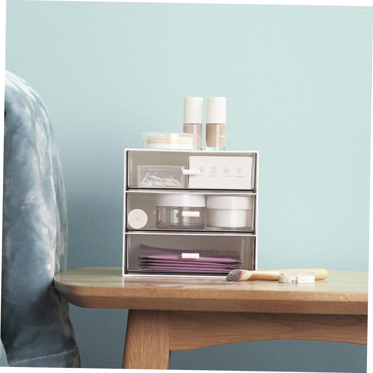 Gatuida Caja de Maquillaje Organizador Cajón para Escritorio Caja para Guardar Artículos Diversos de Material Transparente Contenedor para Guardar Maquillaje Cajón Multicapa