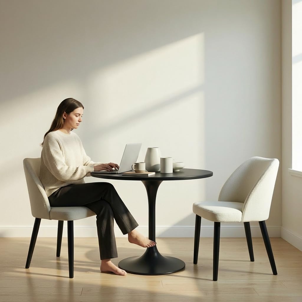 Aykah Capri Dining Chairs Set of 2, Modern Upholstered Dining Room Kitchen Side Chair with Metal Legs, Space Saving, Easy to Assemble (Pistachio Cream, Pistachio Cream) — view 4
