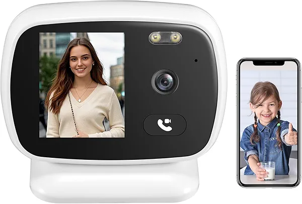 Video Calling Security Camera,Kids' Instant Video Call One-Tap FaceTime with Parents,2-Way Audio & Clear Vision. Motion Detection Night Vision. Baby Monitor Pet Camera Nanny Camera for Home Security.