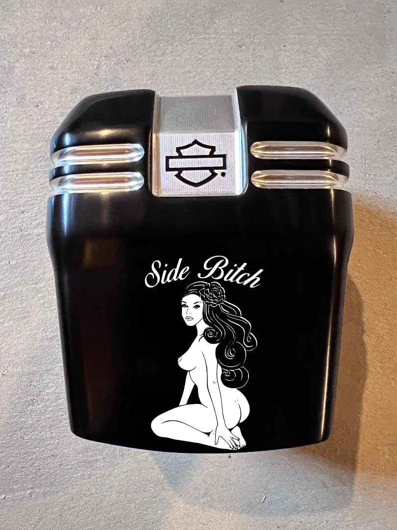 Horn Cover Side Bitch Naked Design compatible with harley horn covers cowbell and waterfall.