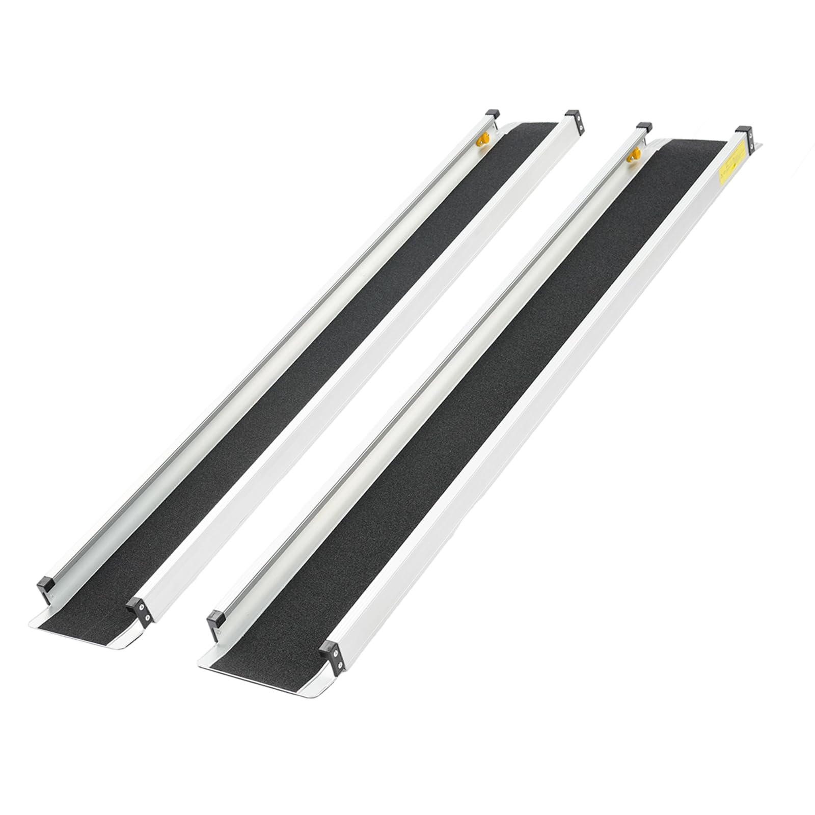 Rampa para silla de ruedas (2 unidades, 244 cm, aluminio, con bolsa de almacenamiento, rampas telescópicas ajustables, hasta 300 kg), color plateado