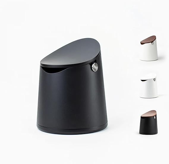 CREMA Coffee Products Arc Knock Box | Holds 1216 Espresso Pucks | Durable Stain Resistant Build with Non Slip Base | Easy Clean Up | Black Base & Black Plastic Lid