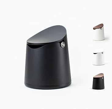 CREMA Coffee Products Arc Knock Box | Holds 1216 Espresso Pucks | Durable Stain Resistant Build with Non Slip Base | Easy Clean Up | Black Base & Black Plastic Lid