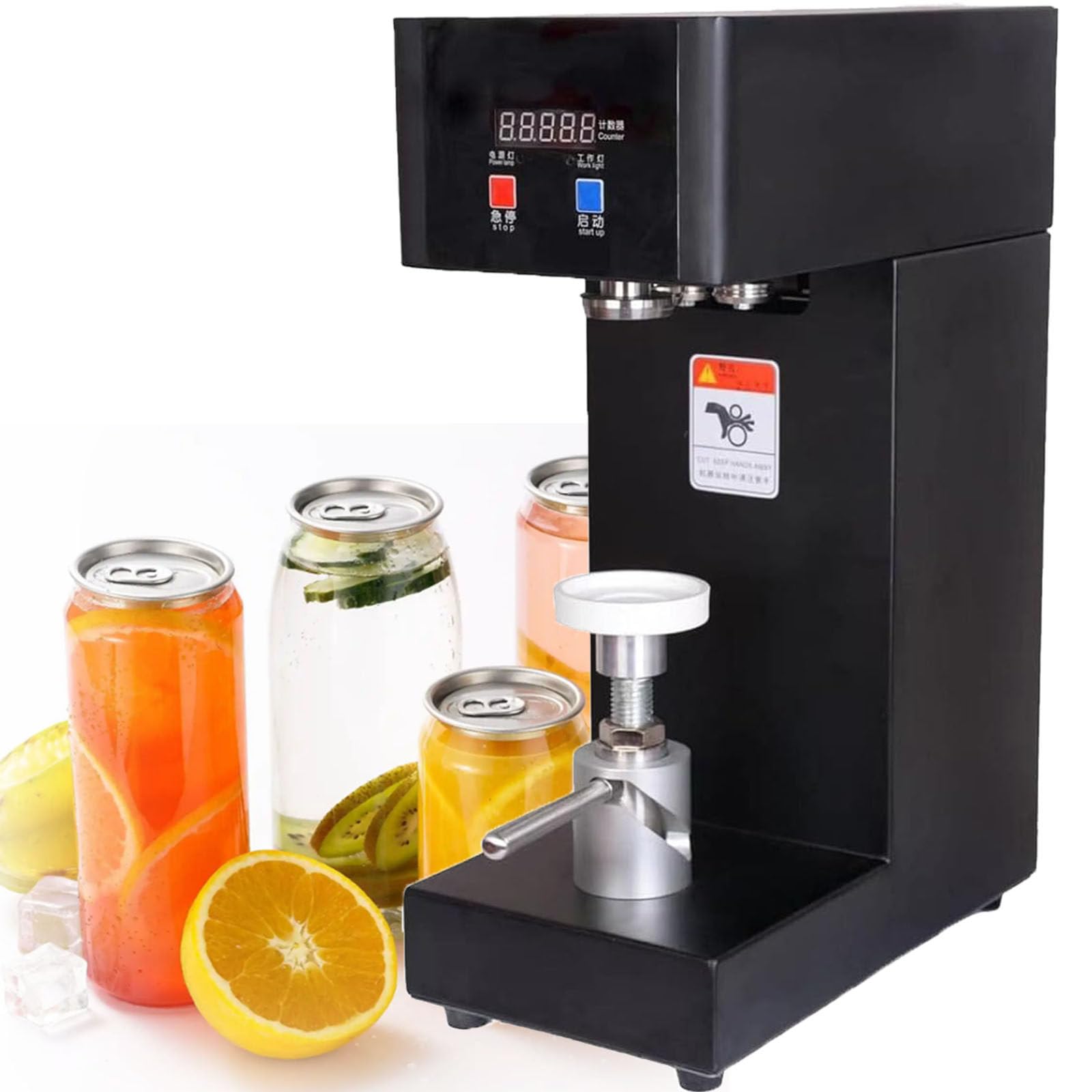ASerZenith Commercial Electric Cup Sealer Machine For Tea, Soda, Beer Canning, Height Adjustable, Intelligent Sealing Solution For Beverage Packaging,Black