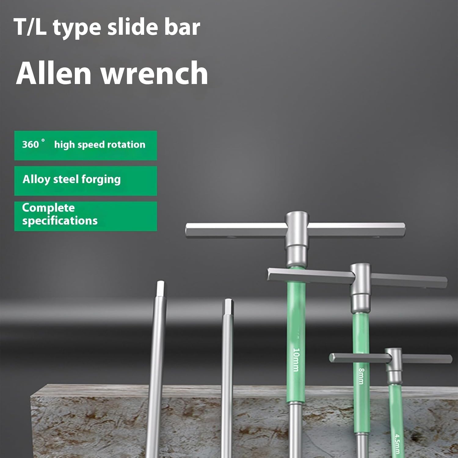 プロフェッショナルTタイプL型六角形ツールセット10サイズのスチール構造産業メンテナンスとホームハイトルクTハンドル