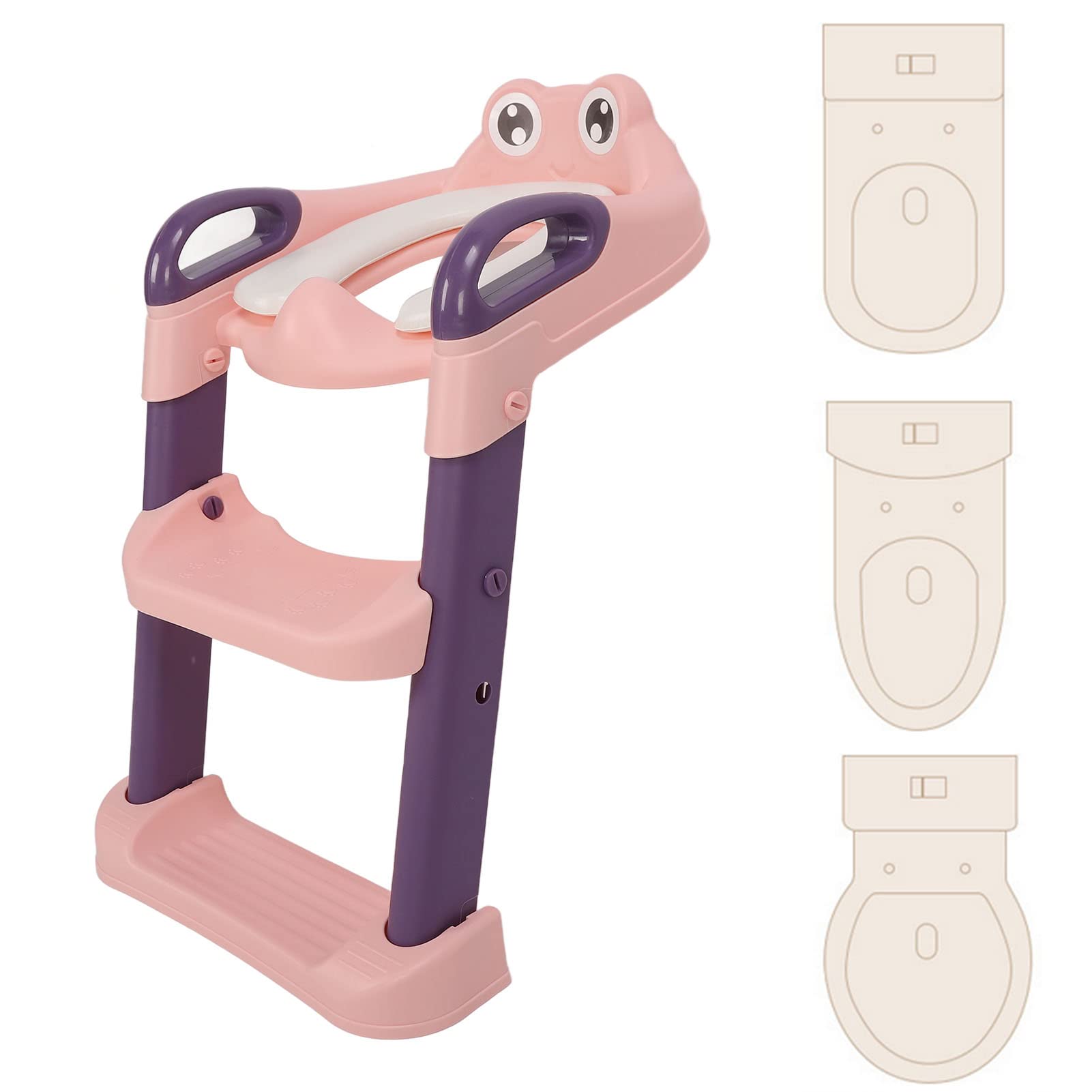 Składane Siedzisko do Nocnika dla Dzieci Zapobiega ślizganiu się Dzięki Stołkowi do łazienki dla Małych Dzieci Użyj Materiału PVC (PINK)