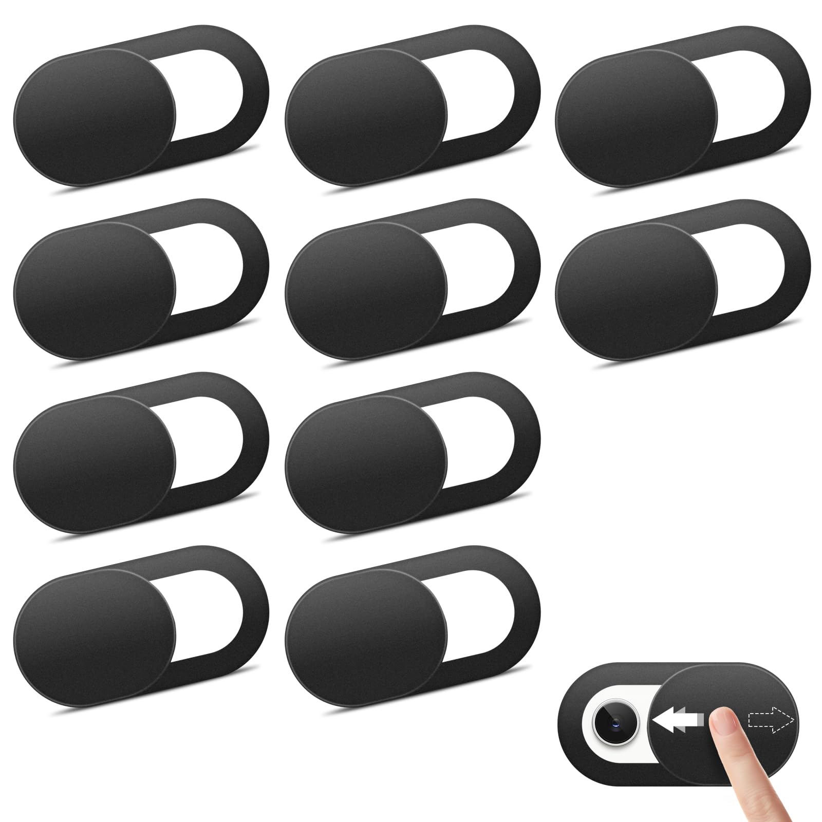 Tobfit Laptop Camera Cover Slide – [10-Pack] Ultra-Thin Webcam Blocker for MacBook, Laptop, PC, Computer, iMac, iPad – 0.022in Thick Privacy Shield for Your Security-image-12