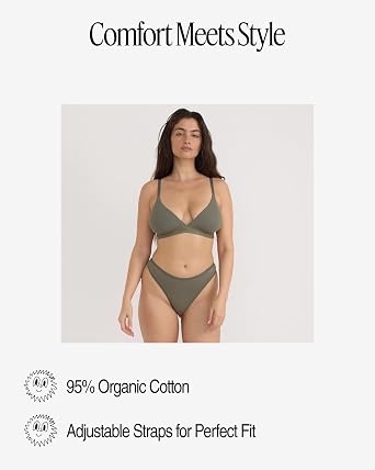 Organic Basics Women's Core Wirefree Ribbed Cotton Triangle Bralette