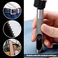 Vista 8 de Utoolmart 30mm/1.18" Round Hollow Punch Herramienta de perforación de cuero para manualidades, acero al carbono, 1 unidad