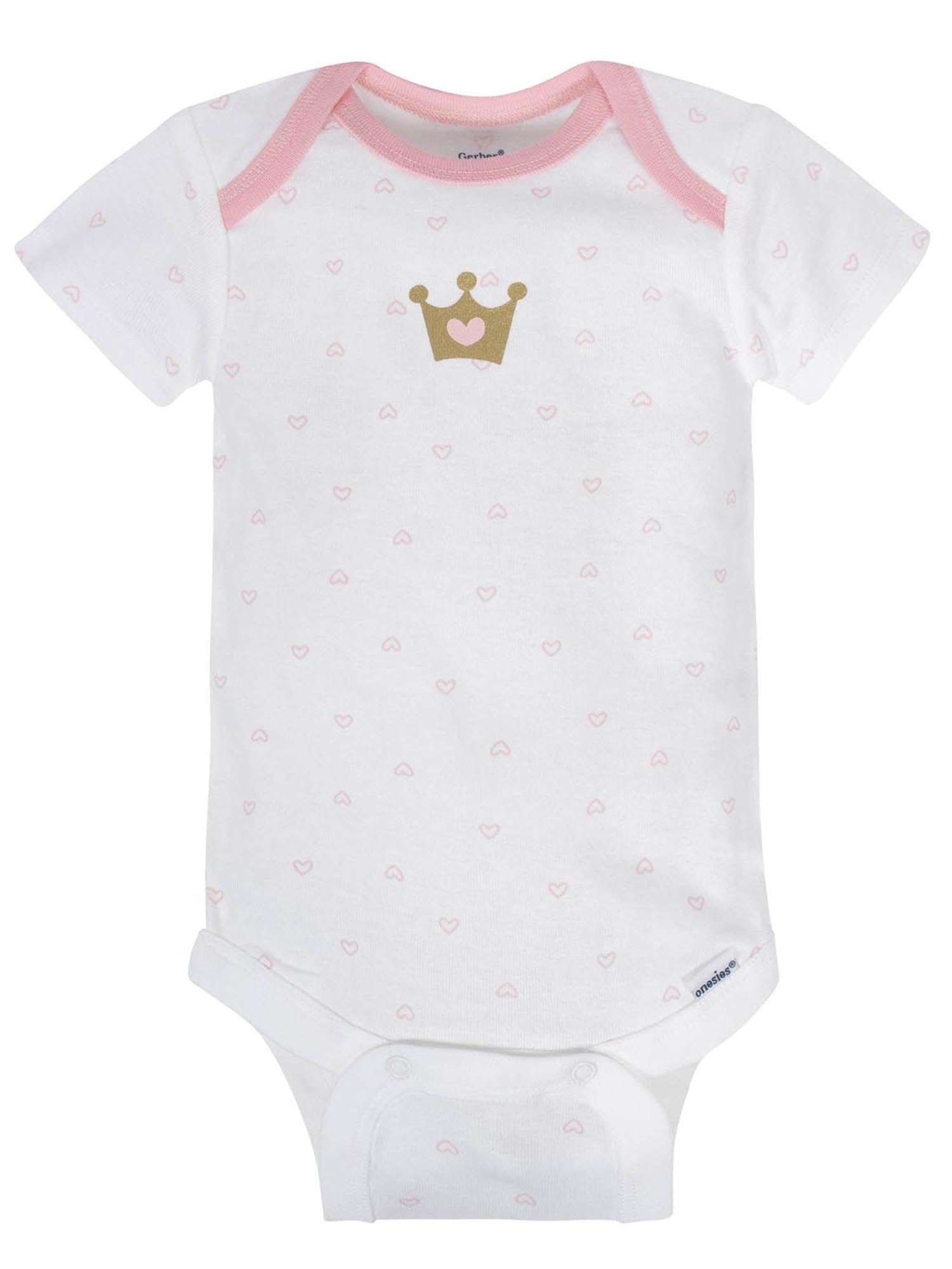 Gerber Baby Girl's 8-Pack Short Sleeve Onesies Bodysuits